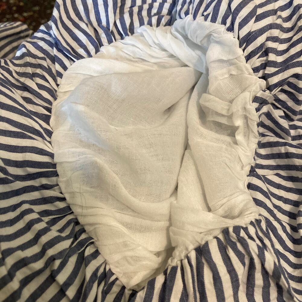 NWT Old Navy Striped Puff Sleeve Babydoll Blouse May All Day Blue Stripe Plus 2X - Picture 4 of 9
